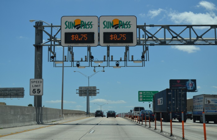 peajes sunpass en autopista de miami florida