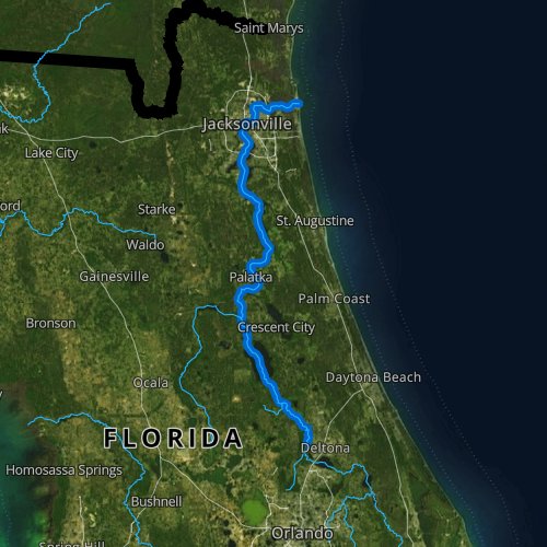 mapa del recorrido del rio st johns en florida