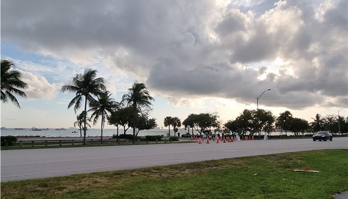 calle con conos en crandon park miami